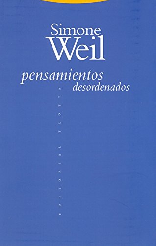 Portada de Pensamientos desordenados, de Simone Weil