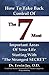 How To Take Back Control of the Seven Most Important Areas of your Life