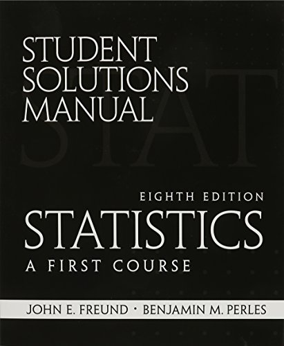 Student Solutions Manual for Statistics: A First Course (Paperback)