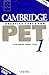 Cambridge Practice Tests for PET 1 Audio Cassette Set (2 Cassettes)