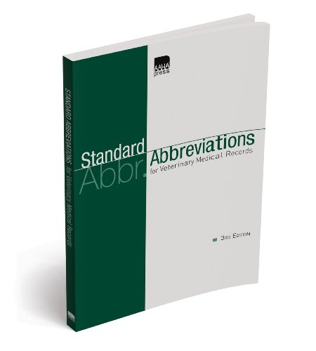 Standard Abbreviations for Veterinary Medical Records (Paperback)
