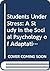 Students Under Stress: A Study in the Social Psychology of Adaptation