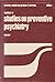 Handbook of Studies on Preventive Psychiatry by Graham D. Burrows