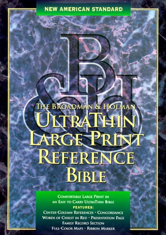 Bib New American Standard Large Print Ultrathin Reference Bible Black Bonded Leather