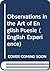 Observations in the Art of English Poesie (English Experience)
