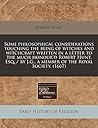 Some philosophical considerations touching the being of witches and witchcraft written in a letter to the much honour'd Robert Hunt, Esq. / by J.G., a member of the Royal Society. (1667) Some philosophical considerations touching the being of witches and witchcraft written in a letter to the much honour'd Robert Hunt, Esq. / by J.G., a member of the Royal Society. (1667)