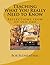 Teaching - What You Really Need to Know by Bob Blumenthal