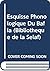 Esquisse Phonologique Du Bafia (Bibliotheque de la Selaf)