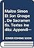 Maitre Simon Et Son Groupe, de Sacramentis. Textes Inedits by R.M. Martin