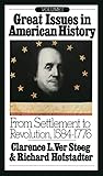 Book cover for Great Issues in American History, Vol 1: From Settlement to Revolution 1584-1776