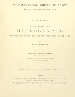 A Collection of Hieroglyphs: A contribution to the history of Egyptian writing
