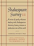 Shakespeare Survey Volume 11, the Last Plays, with Index 1-10