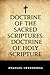 Doctrine of the Sacred Scriptures: Doctrine of Holy Scripture