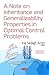 A Note on Inheritance and Generalizability Properties in Opti... by Iraj Sadegh Amiri