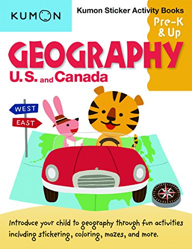 Kumon Pre K & Up Geography US and Canada Sticker Activity Book (Kumon Sticker Activity Books)