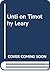 Unti on Timothy Leary