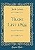 Trade List 1893: New and Ra...
