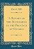 A Report on the Boundaries of the Province of Ontario by David    Mills