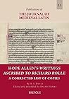 Hope Allen's Writings Ascribed to Richard Rolle: A Corrected List of Copies (Publications of the Journal of Medieval Latin, 13)