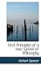 First Principles of a new System of Philosophy