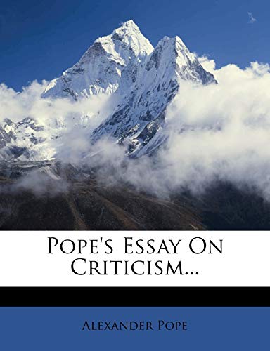 Pope's Essay On Criticism...