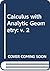Calculus with Analytic Geometry: v. 2