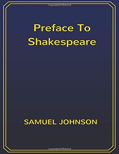 Preface To Shakespeare: 8.5 x 11