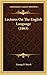 Lectures On The English Language (1863)