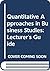 Quantitative Approaches in Business Studies: Lecturer's Guide