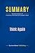 Summary: Think Again: Review and Analysis of Finkelstein, Whitehead and Campbell's Book