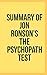 Summary of Jon Ronson’s The Psychopath Test