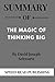 Summary OF The Magic of Thinking Big By David Joseph Schwartz
