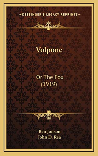 Volpone: Or The Fox