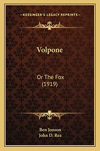 Volpone: Or The Fox