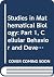 Studies in Mathematical Bio...