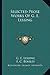 Selected Prose Works Of G. E. Lessing