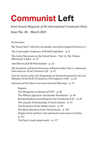 Communist Left #48: Journal of the International Communist Party (Paperback)