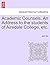 Academic Counsels. an Addre...
