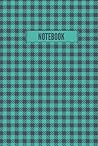 Notebook: Beautiful Modern Lined Paper Notebook Journal | Medium Dark Block Pattern with Cyan Background | 120 pages 6”x9” | Awesome Gift for any Occasion