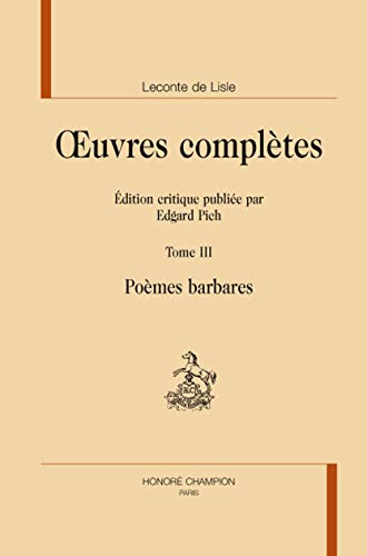 Poèmes barbares (Hardcover)