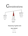 Considerations: Reasoning Together with Holy Spirit