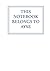 This Notebook Belongs to Ayse