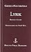Lyrik: Kritische Ausgabe