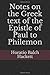 Notes on the Greek text of ...