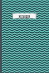 Notebook: Beautiful Modern Lined Paper Notebook Journal | Medium Dark Cyan Blue Chevron Pattern Design with Cyan Background | 120 pages 6”x9” | Awesome Gift for any Occasion