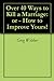Over 40 Ways to Kill a Marriage by Greg Webber