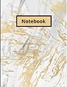 Notebook: White & Gold Marble Composition Notebook - College Ruled 110 Pages - Large 8.5 x 11