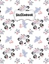 Sketchbook: Pretty Panda Roses Sketch Book for Drawing: Blank Sketch Pad for Drawing for Kids: Sketchpad for Drawing for Kids, Bleed Proof Art Sketch Book 8.5 x 11