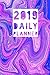 2019 Daily Planner: Marble Purple Design