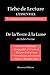 Fiche de lecture "L'ESSENTI...